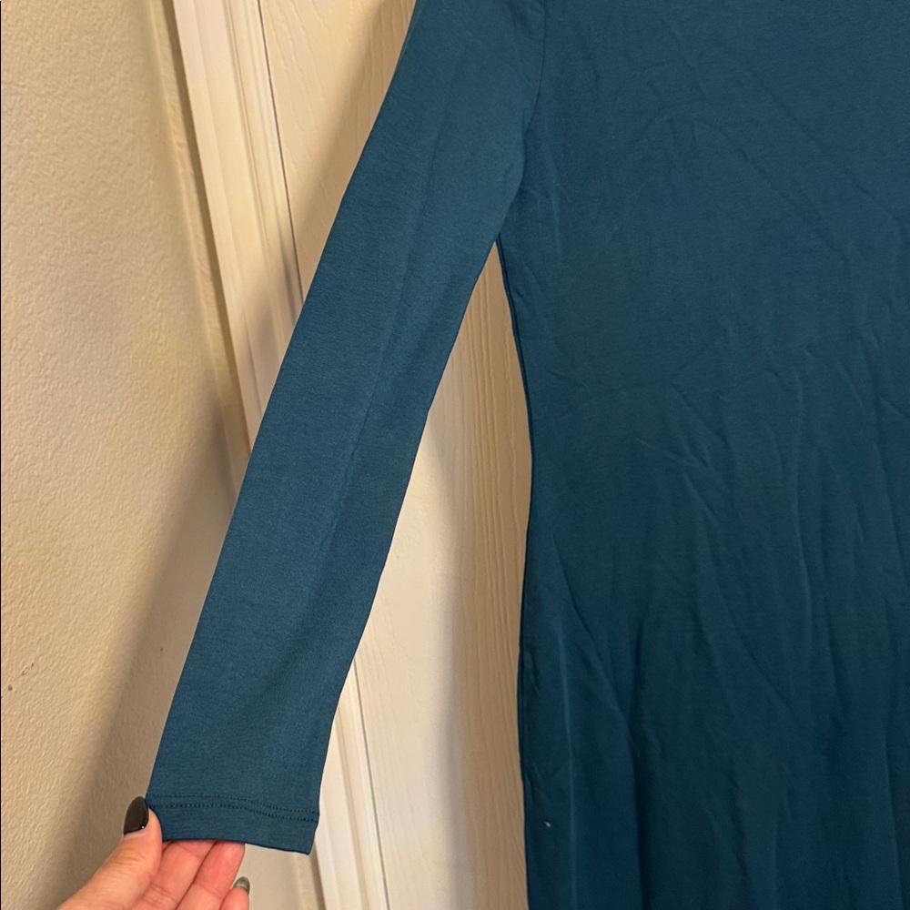 NWT  Wild Fable Medium teal‎ green sheath dress scoop neck long sleeves soft - Picture 4 of 9